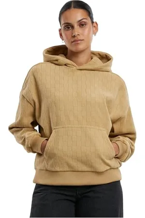Urban classics Damska bluza z kapturem, żakardowa, aksamitna, oversize, luźna damska bluza z kapturem z aksamitu żakardowego, oversize fit, , XL