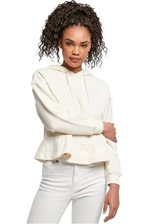 Urban classics Damska bluza z kapturem Ladies Organic Volants Hoody z kapturem, , 4XL