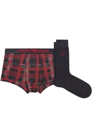 Emporio Armani Skarpety męskie TARTAN MIX GIFT SET SOCKS + TRUNK, , Small
