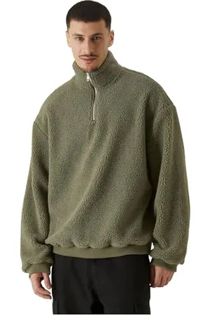 Urban classics Męski Troyer Oversized Teddy Troyer, luźny kombinezon z tkaniny sherpa, oversize fit, rozmiary S-5XL, , 3XL