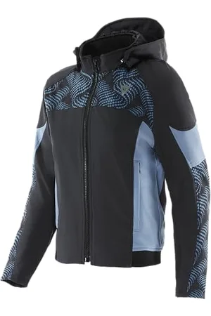Dainese Damska kurtka motocyklowa Ignite 2 Tex Wmn z materiału, z kapturem, czarno-niebieska Mirage, 52, , 52