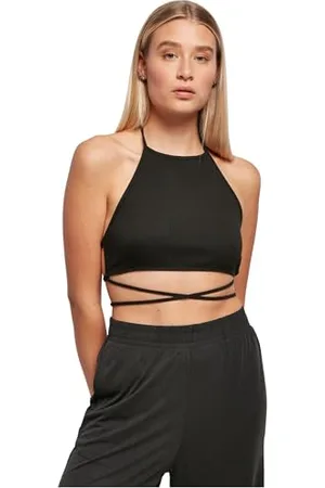 Urban classics Damski top damski prążkowany trapez cropped top, bez brzucha, damska górna część z materiału prążkowanego, rozmiary XS - 5XL, , 5XL