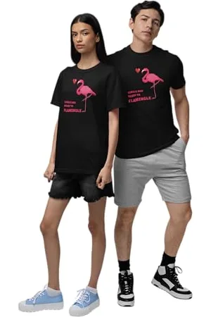 REPUBLIC OF CALIFORNIA Unisex URCTS043-XL-BK Single-and-Ready-to-Flamingle-T-Shirt- , XL, , XL