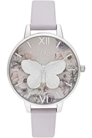 Olivia Burton Analogowy Zegarek Kwarcowy dla Kobiet z Fioletowym Skórzanym Paskiem, OB16PP58