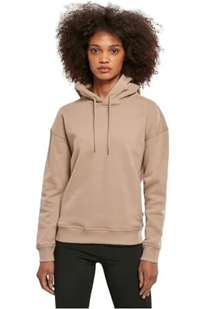 Urban classics Damska bluza z kapturem Ladies Organic Hoody, miękka taupe, 4XL