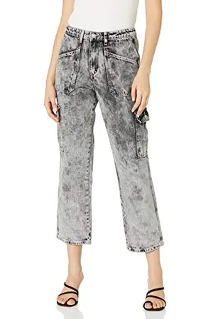 KENDALL + KYLIE Damskie spodnie cargo - ekskluzywne Amazon, Szary batik Wash, S