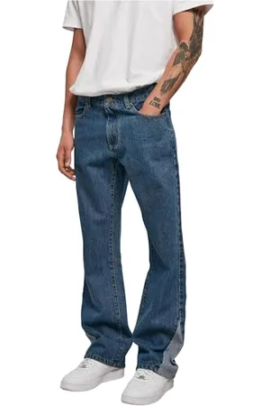 Urban classics Męskie spodnie, Organic Triangle Jeans z bawełny organicznej, szerokie nogawki z wkładką na zakończeniu, dostępne w 2 kolorach, rozmiary 28-40, , 31