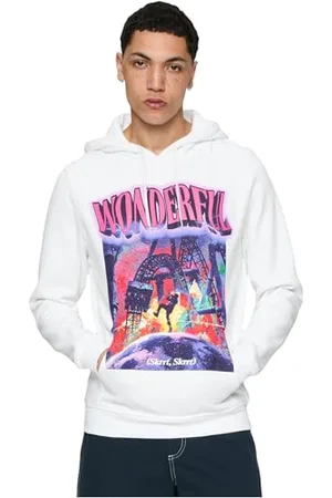 Mister Tee Męska bluza z kapturem Wonderful Hoody bluza z kapturem dla mężczyzn z dużym nadrukiem z przodu, czarna, rozmiary XS - XXL, , XL