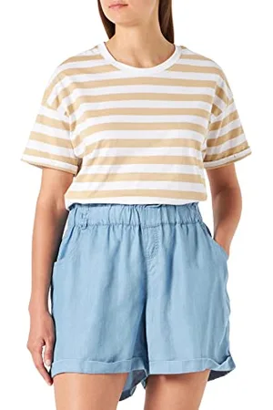 ESPRIT Damskie szorty z kokardą Under The Belly Shorts, Medium Wash-960, 38
