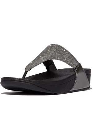 FitFlop Damskie sandały LULU SHIMMERLUX Toe-Post, Pewter, 3 UK, , 36 EU