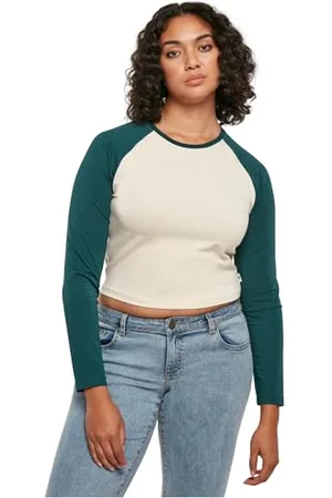 Urban classics Damska koszulka damska z długim rękawem w stylu retro, biały piasek/jaspis, XXL