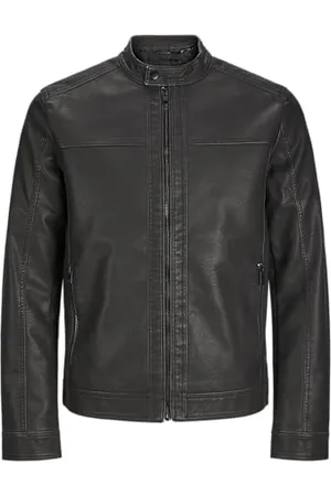JACK & JONES Męska kurtka Jjewarner Washed Pu Jacket Noos, czarna, S, , S
