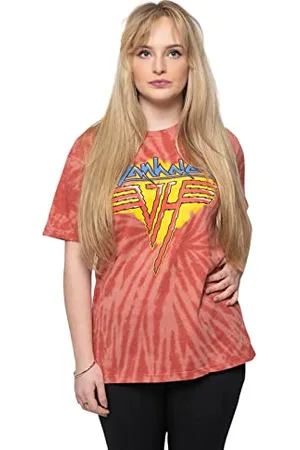 Van Halen Koszulka Jagged Band Logo Nowy Oficjalny Unisex Red Dye Wash, , L