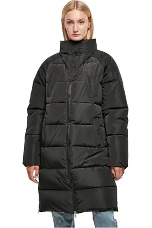 Urban classics Damska kurtka damska z wysokim dekoltem, czarny, M