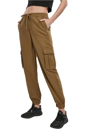 Urban classics Damskie spodnie z wiskozy Twill Cargo Pants klasyczne spodnie damskie