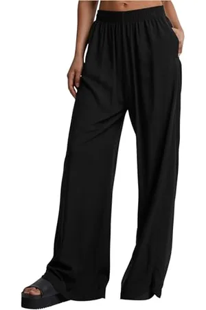 Urban classics Damskie spodnie z wiskozy, szerokie nogawki, czarne, Basics, Casual Wear, Streetwear, , L