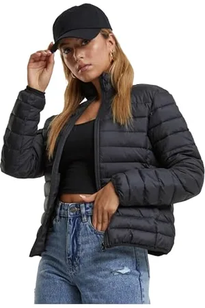 Urban classics Damska kurtka przejściowa Ultra Light Puffer Jacket, lekka kurtka puffer dla kobiet, stójka, krój Regular Fit, , XS