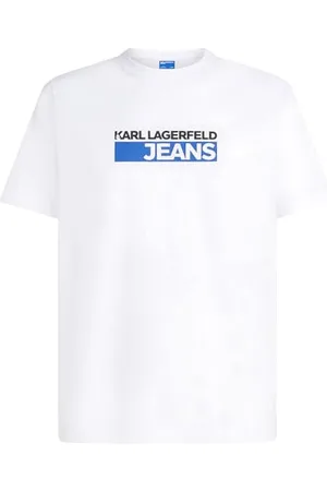 Karl Lagerfeld Slim Logo Tee, Men, White, T-Shirt, , L
