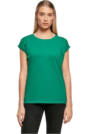 Build Your Brand Damski T-shirt Ladies Extended Shoulder Tee, górna część dla kobiet z wyciętymi ramionami, dostępny w wielu kolorach, rozmiary XS - 5XL