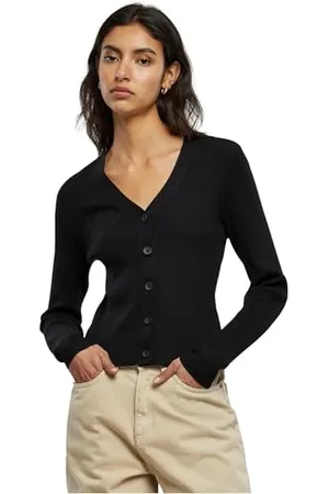 Urban classics Damski sweter z krótkim rękawem Rib Knit Cardigan, , 3XL