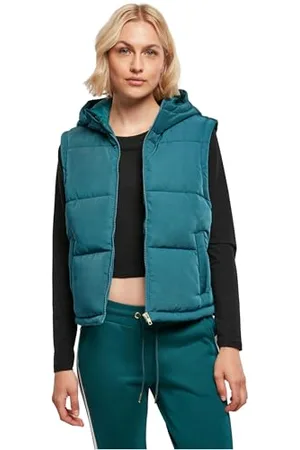 Urban classics Ladies Recycled Twill Puffer Vest, kamizelka z poliestru pochodzącego z recyklingu dla kobiet o regularnym dopasowaniu, dostępna w dwóch kolorach, rozmiarach XS-5XL, , XS