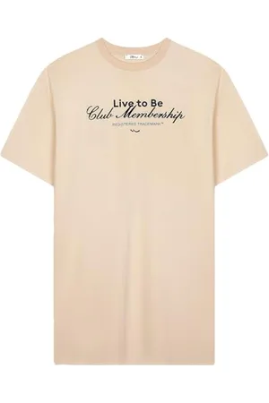 LTB Jeans T-shirt sukienka Yenafe z bawełny w kolorze beżowym - rozmiar S, , S