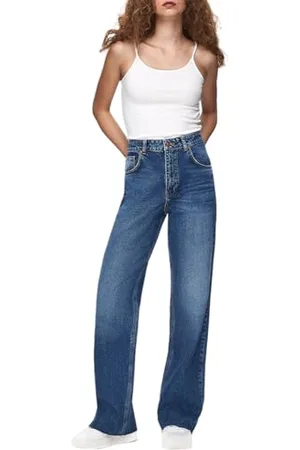 LTB Jeans Danica L - Wide High Rise Basic-5-Pocket Dark Wash niebieskie z bawełny - rozmiar W30L34, , 30W / 34L