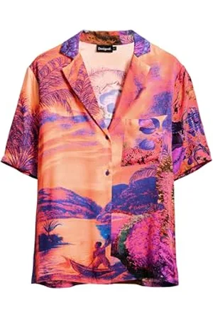 Desigual Shirt_Paradise_LACROI, 3008 Morowy Różowy, S, , S