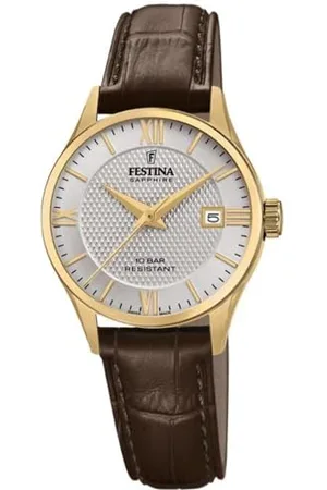 Festina Unisex dla dorosłych analogowy zegarek kwarcowy ze skórzanym paskiem F20011/2