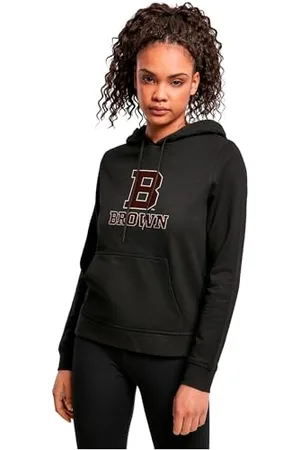 Merchcode Damskie bluzy z kapturem Ladies Brown University - B Initial Basic Hoody, Regular Fit, 5XL, , 5XL