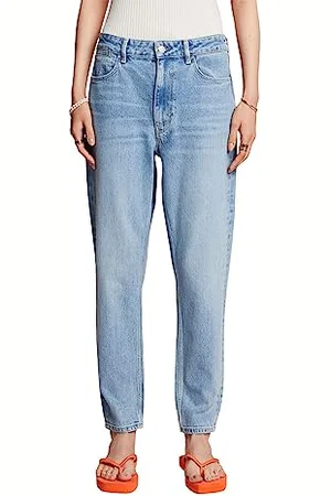 ESPRIT Dżinsy z wysokim stanem i prostymi nogawkami, 903/Blue Light Wash, 25