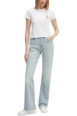 Calvin Klein Jeans Damska koszulka dziecięca Script INSTITUTIONAL J20J224984 S/S T-Shirt, biała (jasnobiała), XXS, , XXS