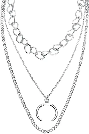 Urban classics Unisex Naszyjnik Biżuteria Męski Open Ring Layering Necklace, kolor srebrny, rozmiar uniwersalny