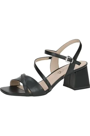 Caprice Damskie sandały 9-28300-44 z obcasem, czarne nappa, 38 EU, , 38 EU