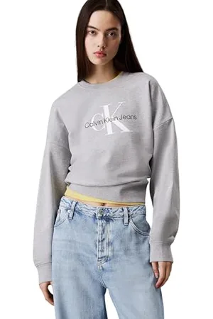 Calvin Klein CK JEANS Damski LS MONOLOGO FRANCUSKI TERRY RLXD CN LV047B234G, , L, , L