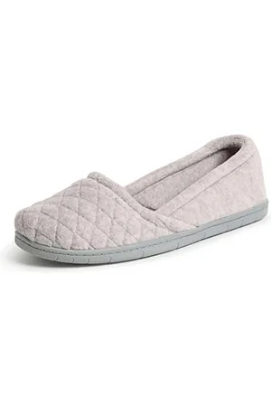 Dearfoams Damskie espadryle Katie z weluru z mikrofibry, kapcie, , rozmiar S, , small
