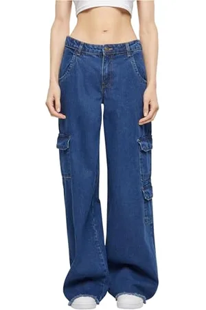 Urban classics Damskie spodnie cargo Mid Waist Denim Pants, , 31