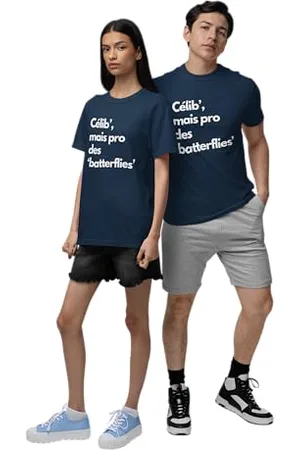 REPUBLIC OF CALIFORNIA Unisex URCTS026-S-NA Celib-ale-Powyżej Batterflies-T-Shirt-Navy, S, , S