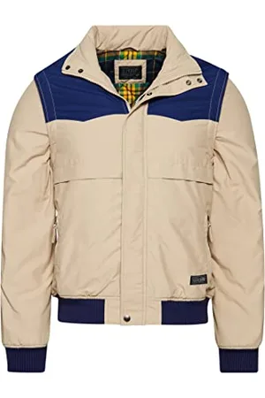 Superdry COAT VINTAGE COLLEGIATE JACKET Stone Wash L MĘŻCZYZNA, , L