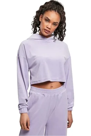 Urban classics Damska bluza z kapturem Cropped Velvet Oversized Hoody z kapturem, , 4XL
