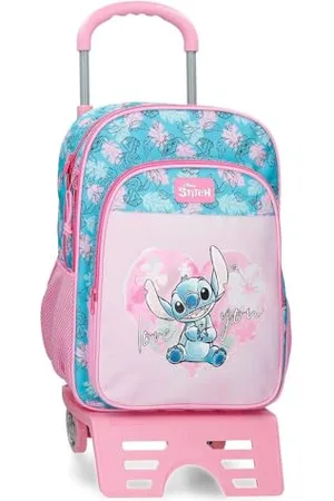 Disney Joumma Heart Stitch Plecak z podwójną komorą z wózkiem Różowy 30 x 40 x 13 cm Poliester 15,6L, , Talla única, Plecak z podwójną komorą z wózkiem