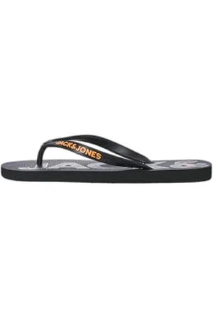 JACK & JONES Męskie klapki JFWLOGO Palm Print FLIP Flops, antracytowe, 40/41 EU, , 40/41 EU