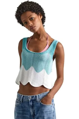 Pepe Jeans Damska dzianina Galea, niebieska (Wave Blue), L, , L