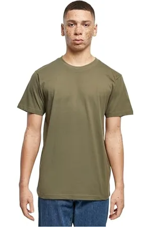 Build Your Brand Męski T-shirt z okrągłym dekoltem, basic, męski top z bawełny, z okrągłym dekoltem, dostępny w wielu kolorach, rozmiary XS-5XL, oliwkowy, 4XL