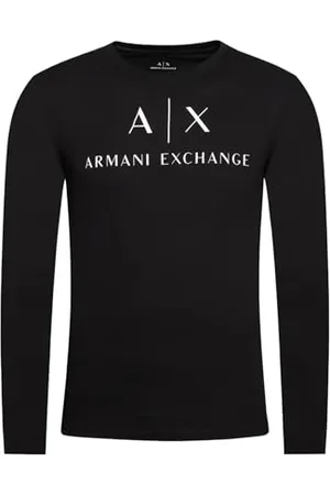 Armani Exchange A|X T-shirt męski z długim rękawem, okrągły dekolt, , średni