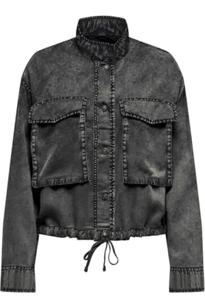ONLY ONLKENYA Life Acid Short Jacket CC OTW kurtka, czarna/szczegóły: Acid Wash, L, , L