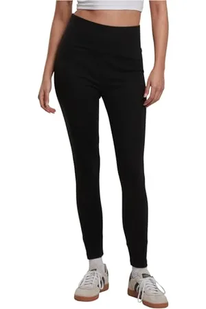 Urban classics Damskie legginsy z wysokim stanem, dostępne w wielu różnych kolorach, rozmiary od XS do 5XL, czarny + czarny, XS