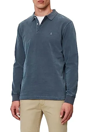Marc O’ Polo Marc OPolo męska koszulka polo z długim rękawem z bawełny organicznej Regular Fit, niebieski, 3XL