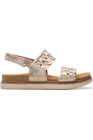 Clarks Premium Damskie sandały Arwell Glide, Metaliczne Combi, 5,5 UK, , 38.5 EU