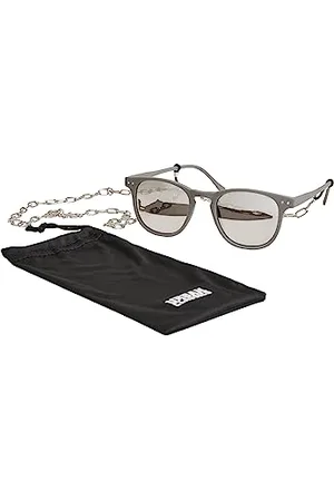Urban classics Unisex okulary przeciwsłoneczne Arthur with Chain, szare/srebrne